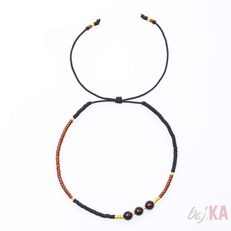 Bransoletka "Three stones" granat - obrazek 2